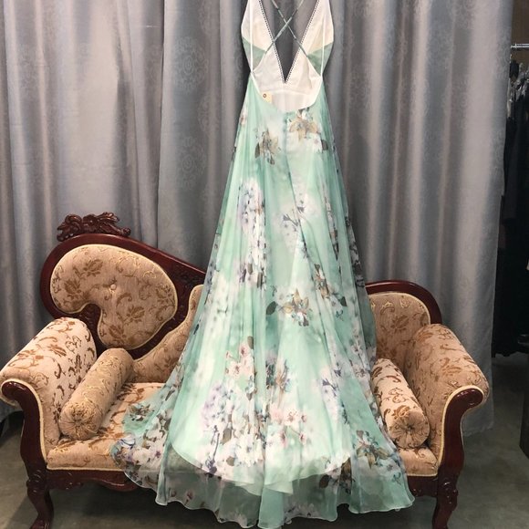 Alyce Sleek Sexy Prom Dress, BACKLESS Size 14, Aline Leg Slit Bridesmaid Formal - Picture 10 of 15